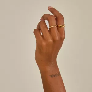 Ring Guldpläterad Sun (Set om 2) - Pilgrim