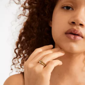 Ringar Shift, Guldpläterade (set om 2) - Pilgrim