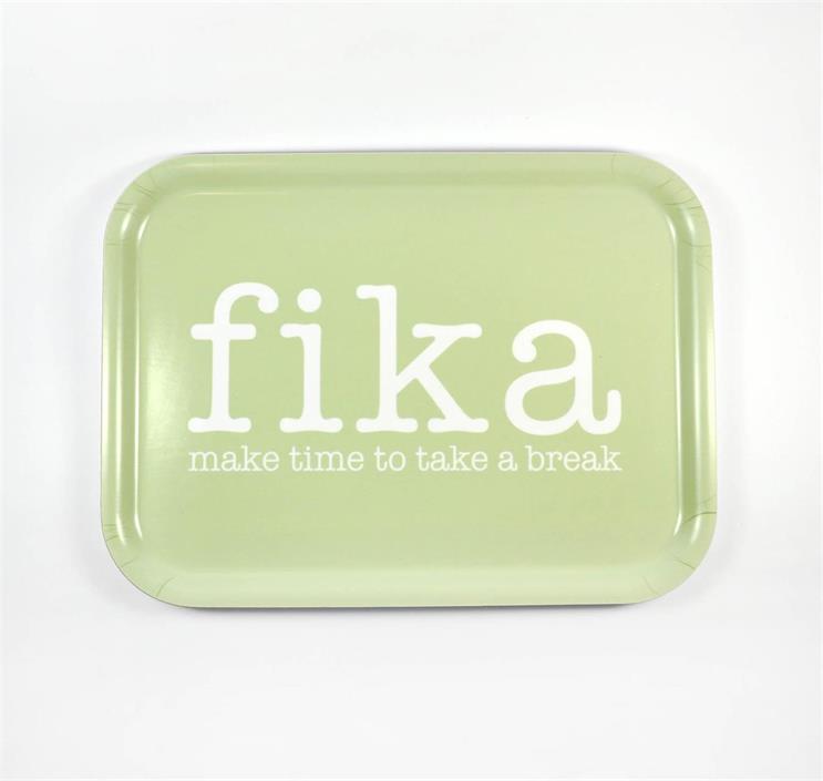 Bricka Fika, Grön - Mellow Design (rektangulär)