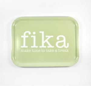 Bricka Fika, Grön - Mellow Design (rektangulär)
