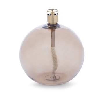 Oljelampa Glas, Rund Champagne/Mässing (Dia 13 cm) - Peri Living