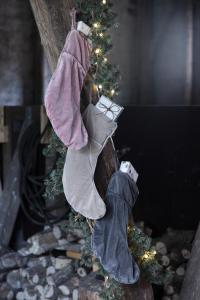 Julstrumpa i sammet, mörkgrå - Ib Laursen