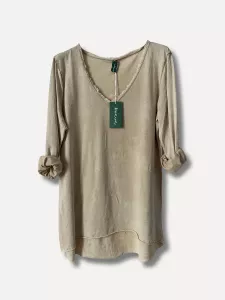 T-shirt Lång ärm, Beige Laila - Reunion