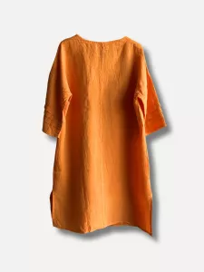 Linneklänning med sydda veck, Mandarin, Vera - Reunion     BERÄKNAD LEV: APRIL