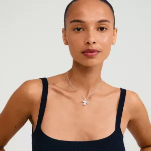 Halsband, Silverpläterat med blomma, Dream – Pilgrim