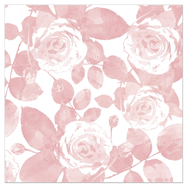 Servett, Vit med rosa rosor - Artebene