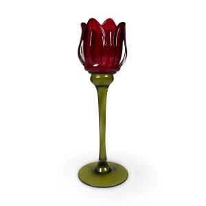 Ljusstake Tulip, Röd (Höjd: 22,5 cm) - Miljögården