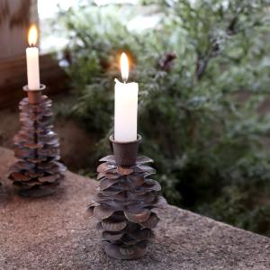 Ljusstake Kotte, Antik Brun, Höjd: 11 cm - Chic Antique