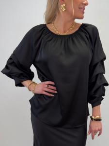 Blus Svart, Glansig Raya - Gemini