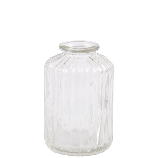 Liten glasvas, Klarglas rak räfflad - Miljögården