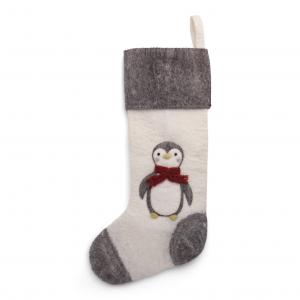 Tovad julstrumpa med pingvin, 50 cm - En Gry & Sif