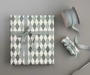 Maileg Presentpapper, Harlequin  blå - 10 m