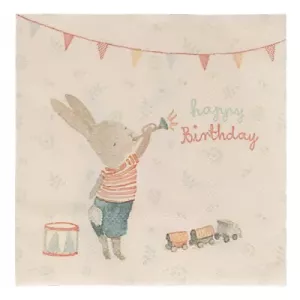 Maileg  - Servett, Happy Day (kaffe)