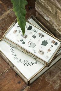 Glasbox med lock Solitaire Rektangulär, Mässing - Ib Laursen