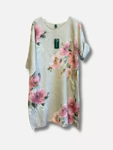 Linneklänning Blommig, Beige IDA - Reunion    BERÄKNAD LEV: FEB