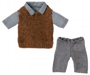 Skjorta, slipover och byxor till Teddy Pappa, Maileg