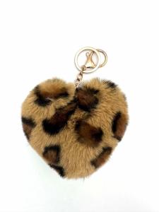 Nyckelring Hjärta fuskpäls, Leo - Cat & Co