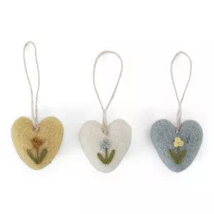 Tovade hjärtan med blombrodyr, 3-pack (16716) - Én Gry & Sif     BERÄKNAD LEV: FEB/MARS