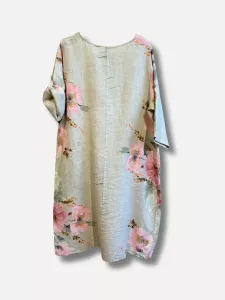 Linneklänning Blommig, Beige IDA - Reunion    BERÄKNAD LEV: FEB