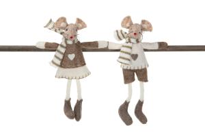 Mus flicka Creme/Mullvad (med magnet i händerna) - A lot