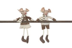 Mus flicka Creme/Mullvad (med magnet i händerna) - A lot