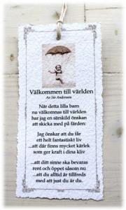 Diktkort - Välkommen till världen