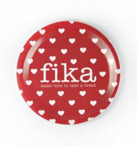 Minibricka / glasunderlägg: Fika (Röd) - Mellow Design