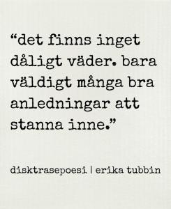 Disktrasa, DÅLIGT VÄDER - Erika Tubbin