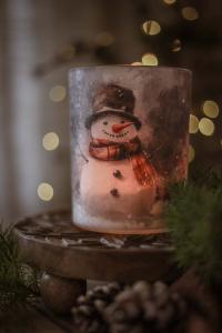 Majas Lykta, Vintage Christmas, Snögubbe (10x12 cm) - Majas Cottage