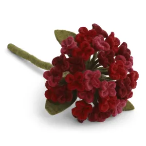 Hortensia Mörkt röd, 40 cm - tovad ull (18426) - Én Gry & Sif