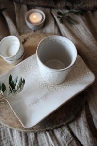 Mugg utan öra, Happiness vit - Majas Cottage