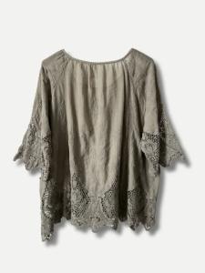 Blus med spetsar, Taupe Steffi - Reunion