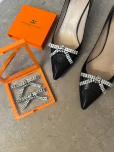 Shoe Charm, Rosett med klara stenar - The Shoelace Brand