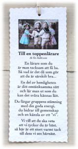 Diktkort - Till en toppenlärare