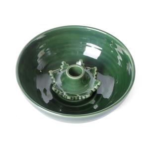 Eklaholm Ljusstake och skål 20x7 cm (2 delar), Grön keramik - I AM INTERIOR