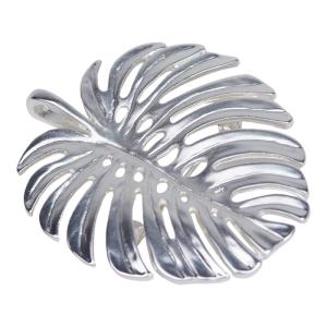 Brosch, Silverfärgat monstera blad, Tilly - the moshi