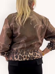 Jacka med leoparder, Brun Christa - Gemini