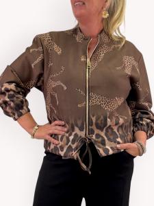 Jacka med leoparder, Brun Christa - Gemini