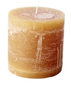 Blockljus, Ocra (höjd 10 cm / dia 10 cm)