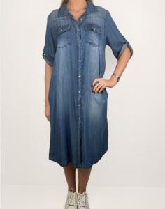 Skjortklänning i tencel, Blå Jenny Plus Size - Caramelle Fashion    BERÄKNAD LEV: MAJ