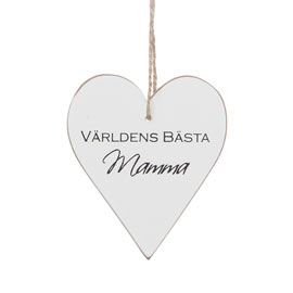 Hjärta med text- Världens bästa farmor