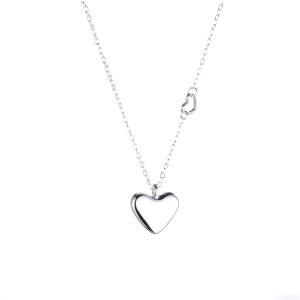 Halsband Kort, silverfärgat blankt hjärta - Gemini