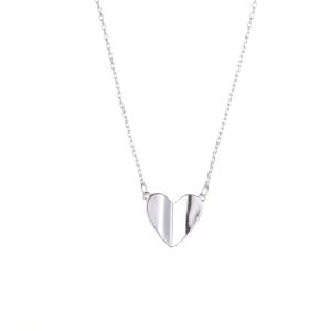 Halsband Kort, silverfärgat hjärta - Gemini