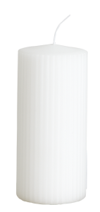 Blockljus Vit, Rill 7x15cm - Affari