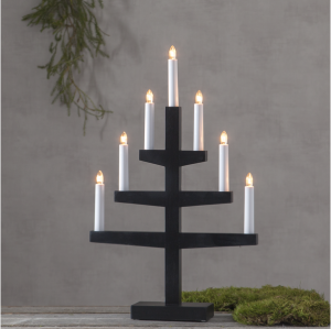 Adventsljusstake Svart 7-armad, Trapp