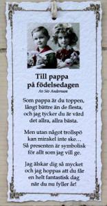 Diktkort - Till pappa på födelsedagen