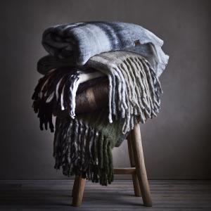 Filt Frasse, Rutig Svart / Vit / Terracotta - Affari