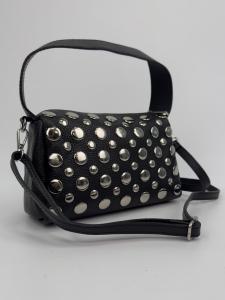Väska i skinn, Svart med nitar, Epona - Gemini