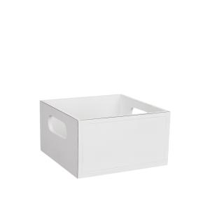 Vit trälåda med handtag, 17x17 cm