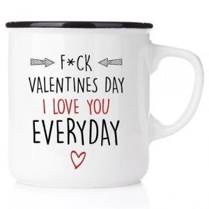 Emaljmugg: F*CK Valentines Day - Mellow Design